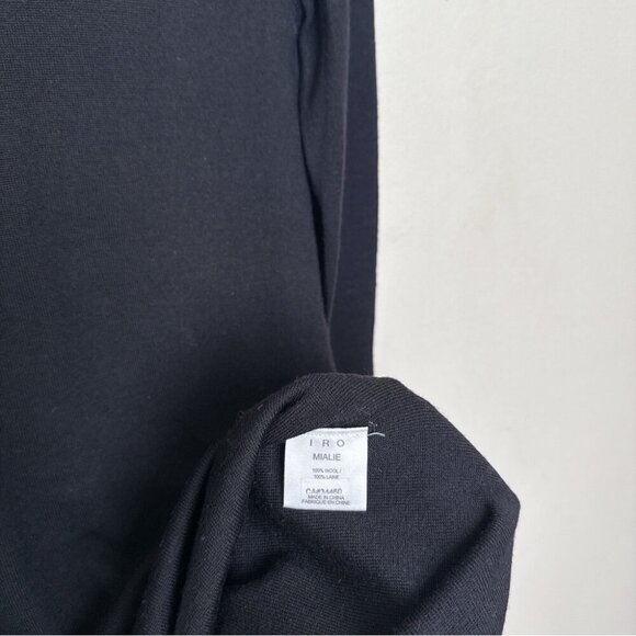 IRO Womens Xsmall Crew Neck Wool Bodycon Mini Dress In Black - Picture 11 of 14